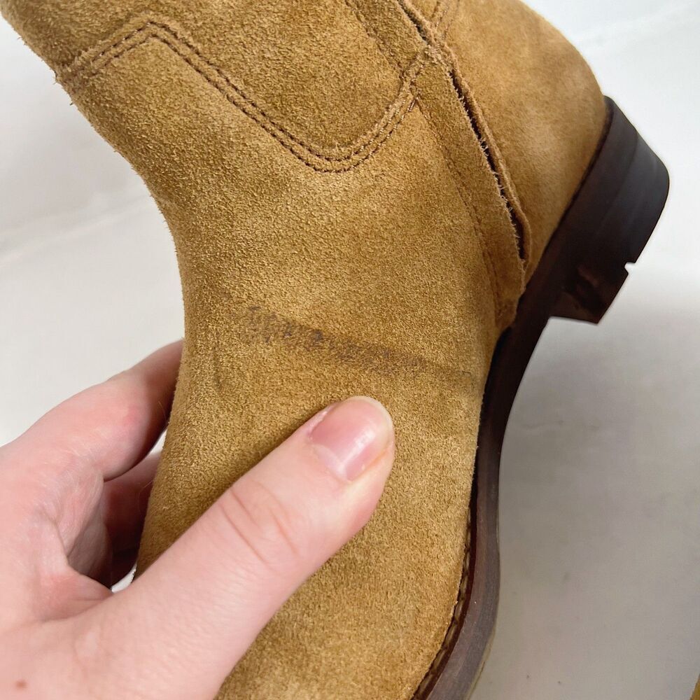 Franco Sarto Malina Tan Suede Ankle Boots Light Brown Booties Women's Size 7 - Picture 10 of 12